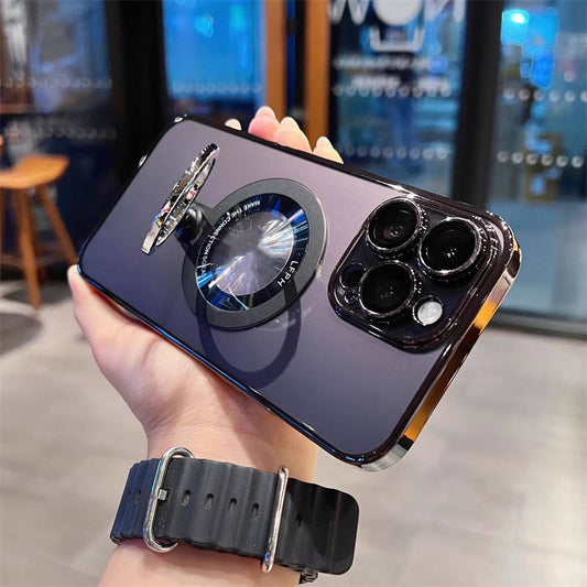 RHYUMK Luxury 360° Rotating Ring Stand MagSafe Case for iPhone 15 14 13