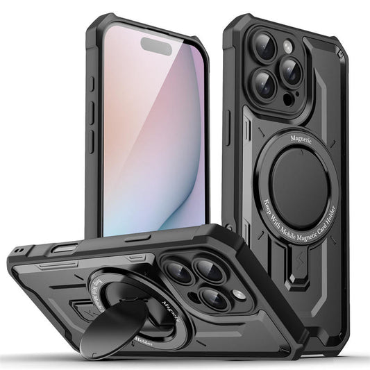 Military Grade Magnetic Rugged Case with Invisible Stand for iPhone